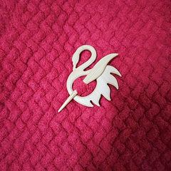 Wooden Flamingo Brooch for Girls Sweater