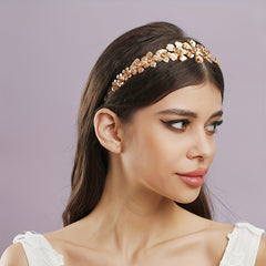 Floral Crystal Hairband for Brides Weddings Parties