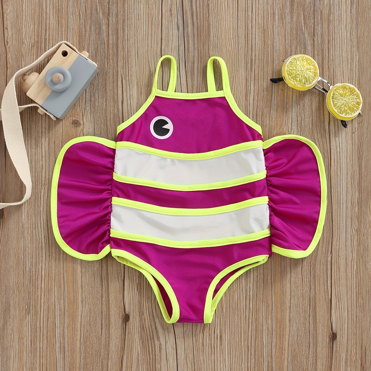 Toddler Girls Fish Shaped Cami One Piece Swimsuit