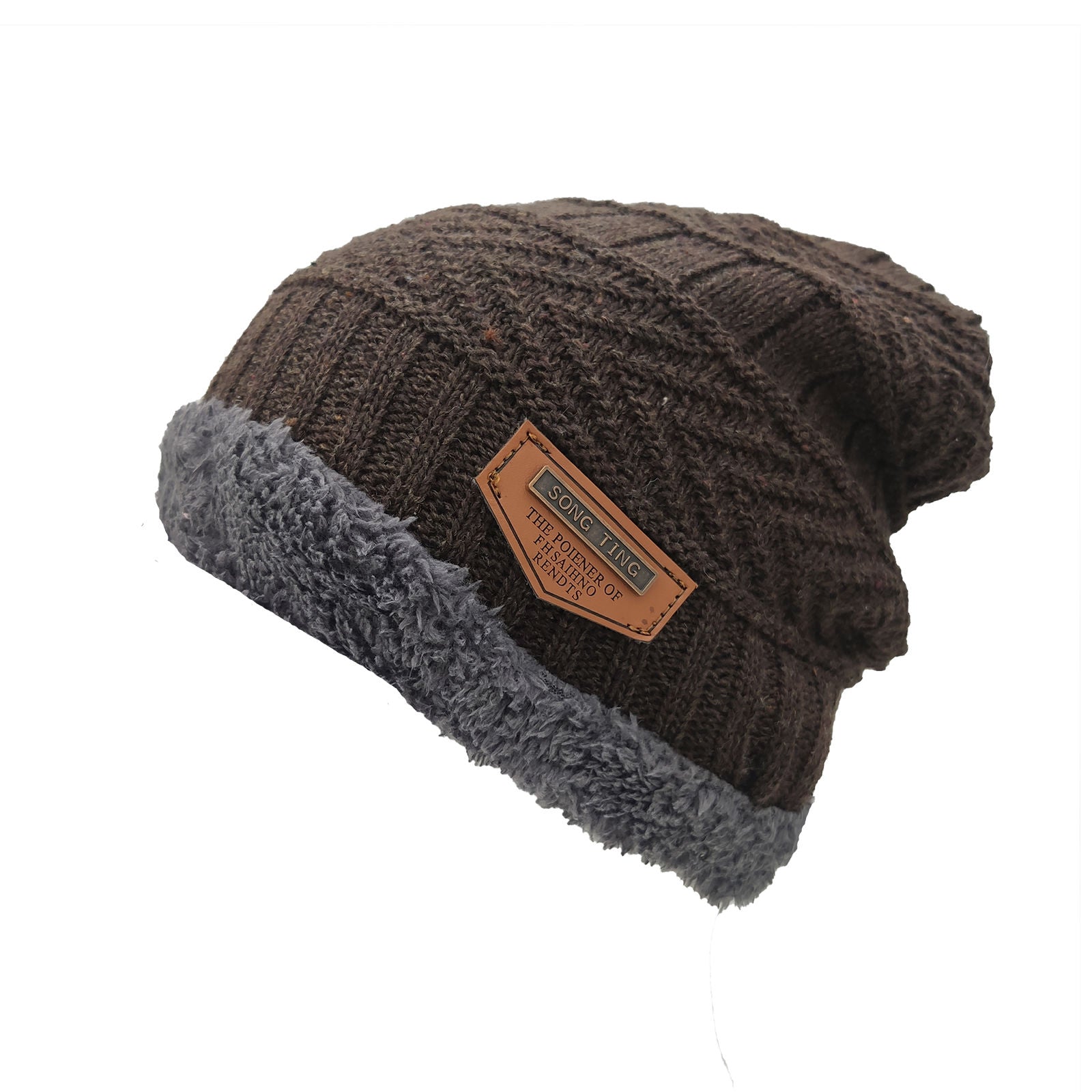Slouchy Knitted Wool Hat for Cold Weather