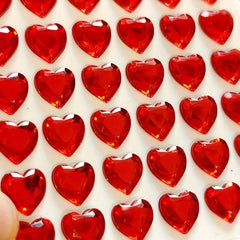 3D Red Heart Plastic Beauty Sticker for Nails Hair Face