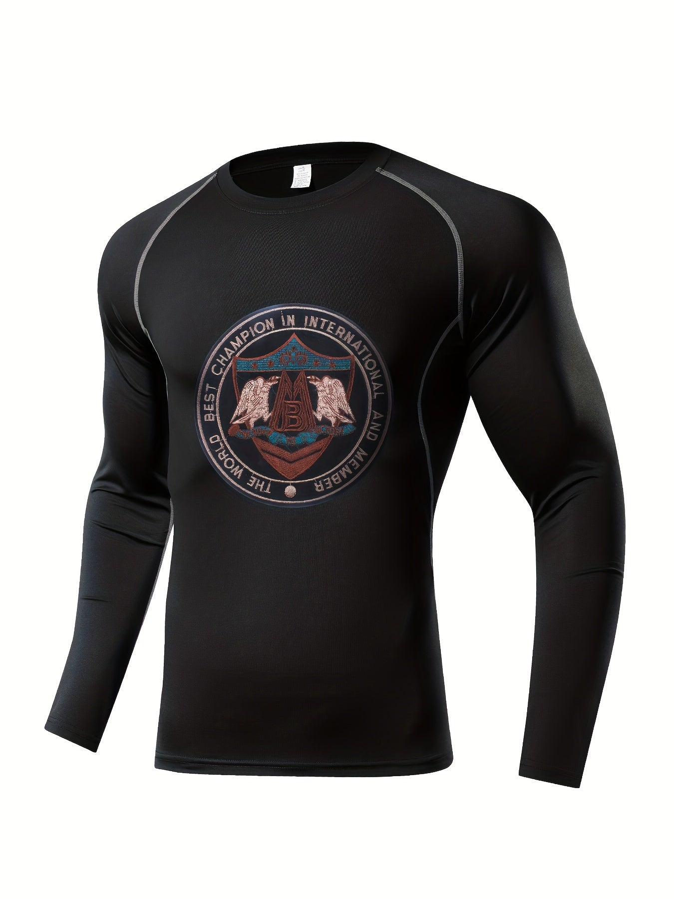 Skeleton Pattern Compression Shirt Men's Long Sleeve Athletic Baselayer