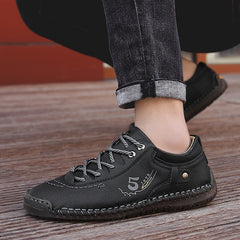 Microfiber Sneakers Men Vintage Loafers Male Casual Shoes Lace up Streetwear