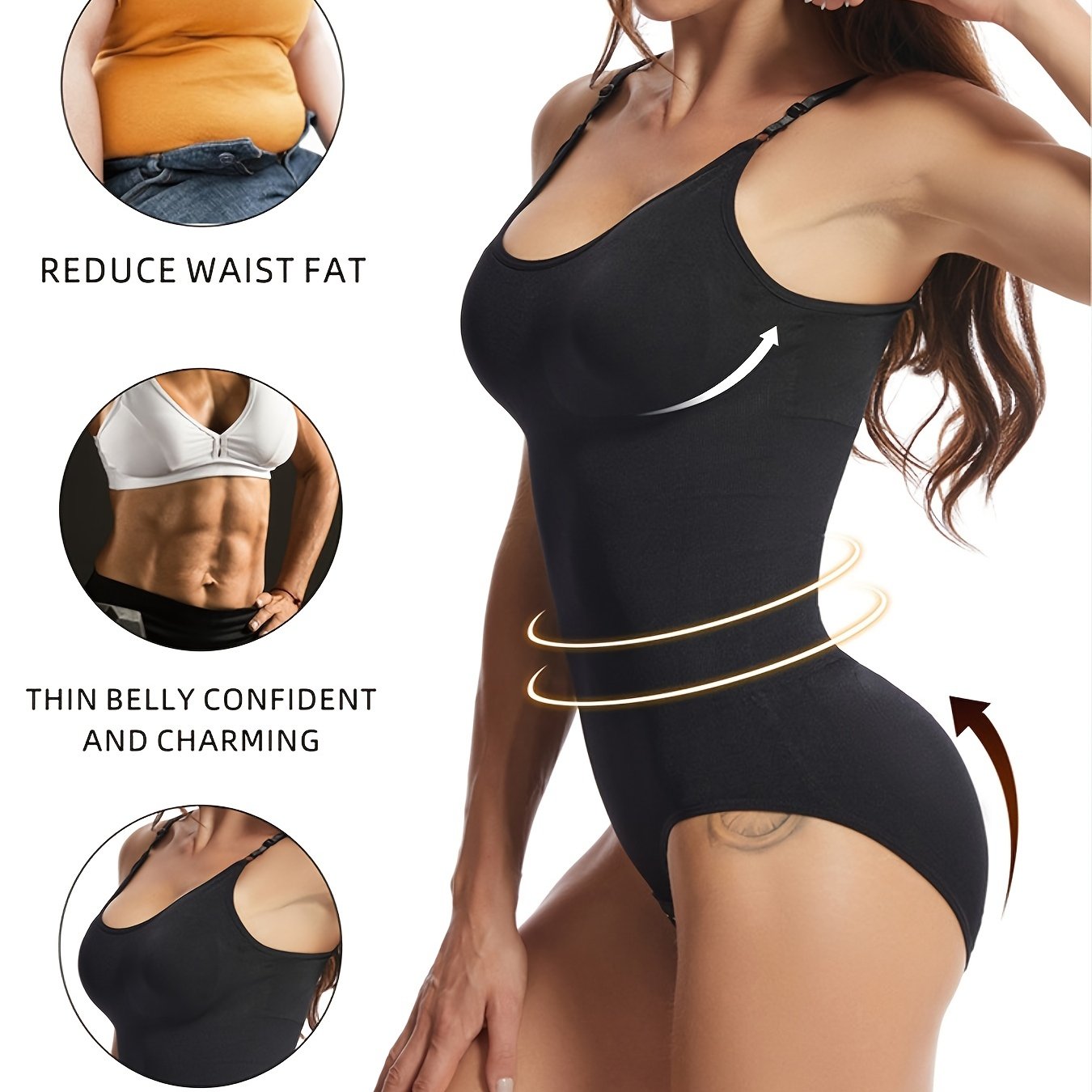 Boat Neck Slim Fit Shapewear Bodysuit for Women