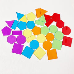 36pc Translucent Geometric Toys for Math & Color Learning