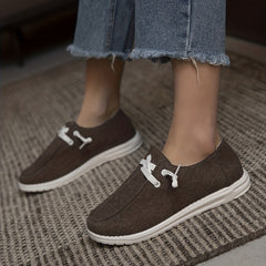 Women's Brown Canvas Shoes Casual Lace Up Outdoor Shoes