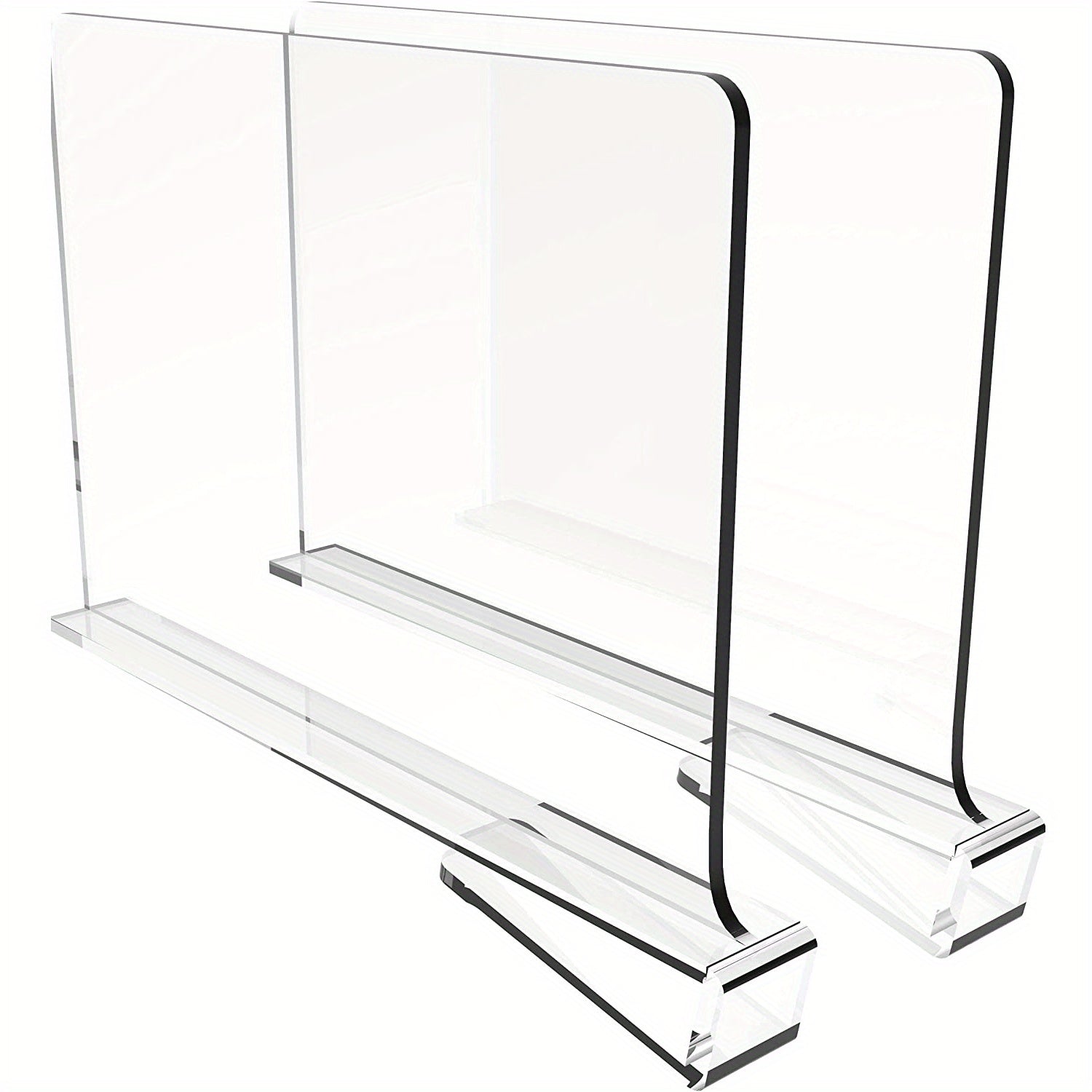 2pcs Acrylic Closet Dividers Detachable Shelf With Nonslip Feet