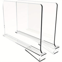 2pcs Acrylic Closet Dividers Detachable Shelf With Nonslip Feet