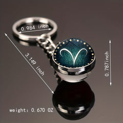 12 Constellation Crystal Glass Alloy Key Chain Delicate Gift