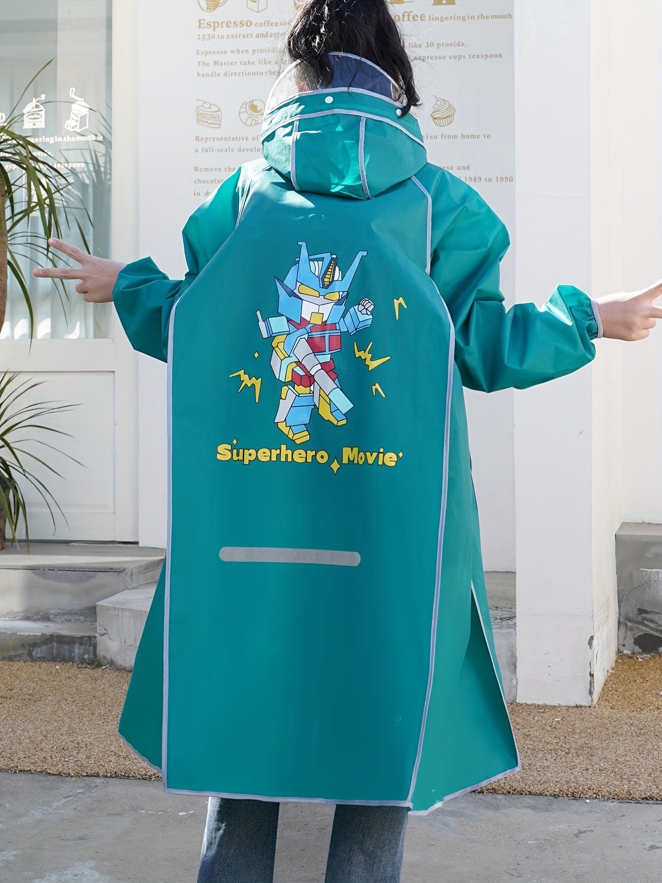 Kid's Cartoon Hooded Raincoat Waterproof Rain Poncho