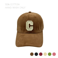 Breathable Cap with Embroidered Letter C for Outdoor Activities
