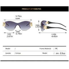 Y2K Wrap Around Sunglasses UV400 Gradient Sun Shades