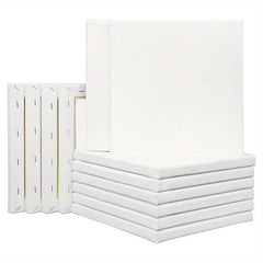 8pcs 8x8 Professional Stretched Canvas Heavy Duty Gesso Triple Primed