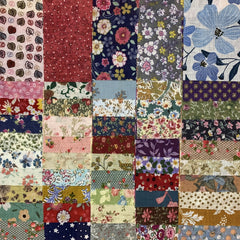 50pcs Dark DIY Printed Cotton Fabric Random 50