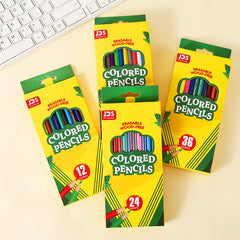 Neon Colored Pencils Set 48pcs Bright Colors Pre Sharpened Sketching Drawing Art
