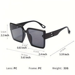 Men's Large Square Frame Sunglasses with Glasses Case