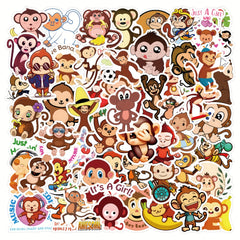 60pcs Monkey Stickers Waterproof Vinyl Stickers For Laptop Scrapbook