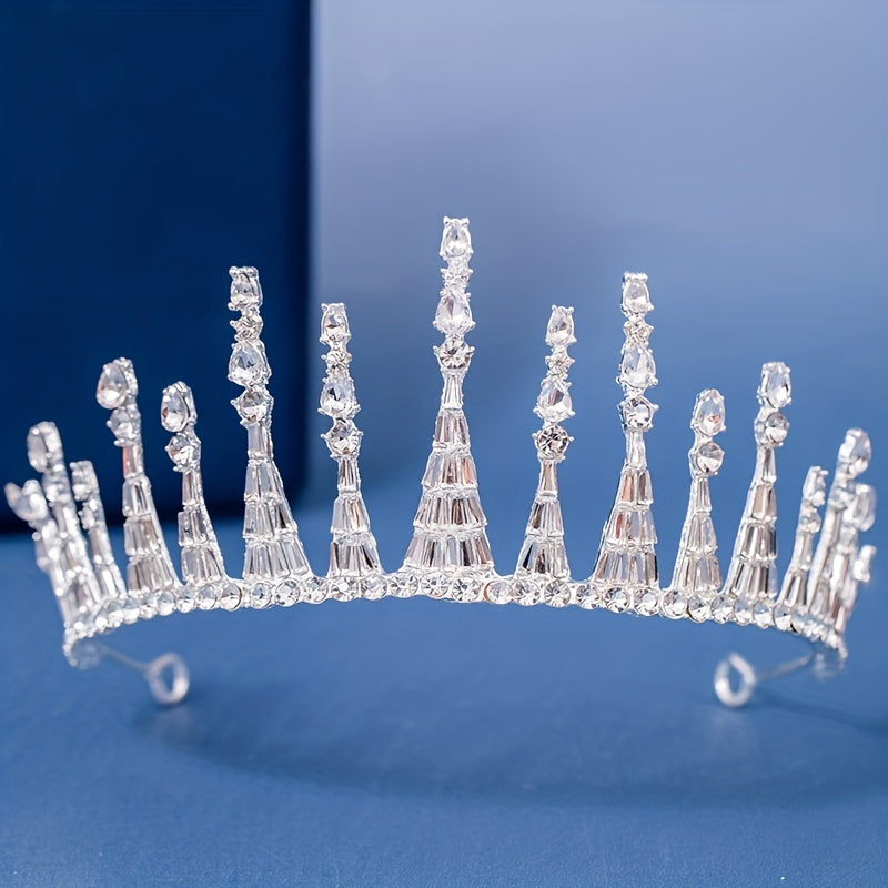 Silvery Crystal Headband Tiara Princess Crown Head Jewelry