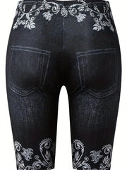 Butterflies Print Casual High Waist Slim Shorts Women's Clothing