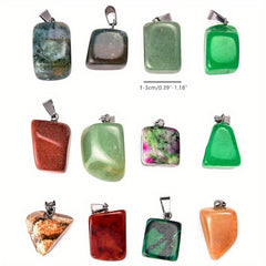 50Pcs Random Colors Crystal Stone Beads Pendants Charms For Jewelry Making