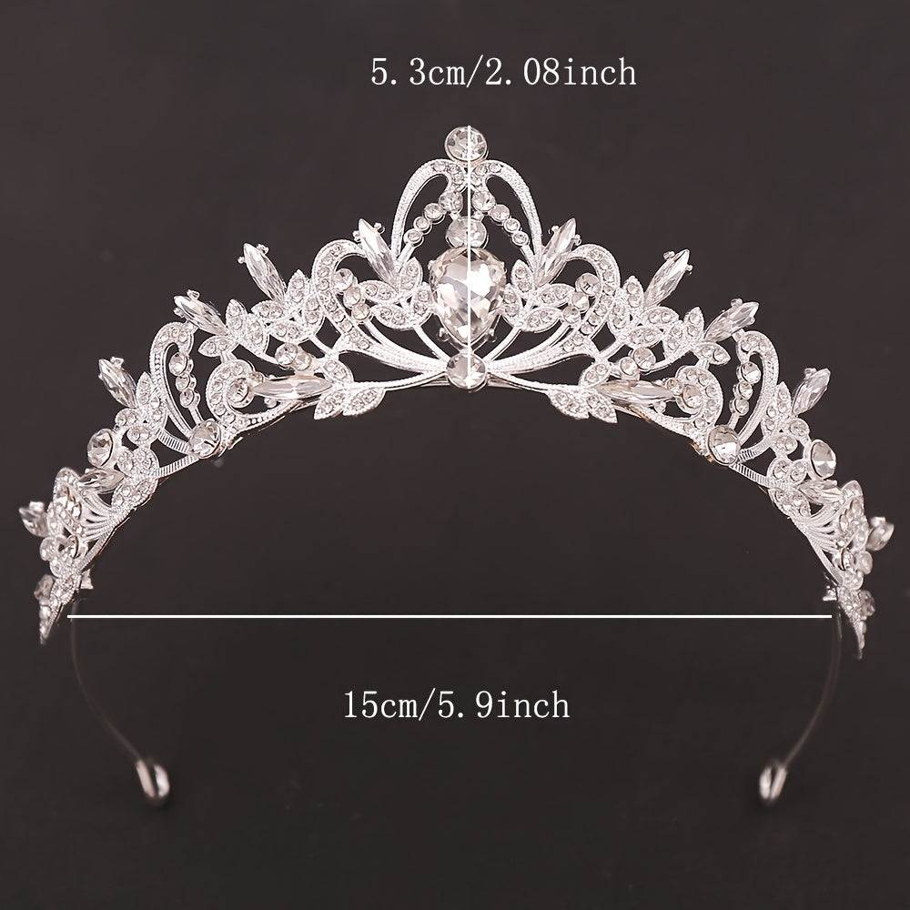 Vintage Baroque Rhinestone Wedding Crystal Tiara
