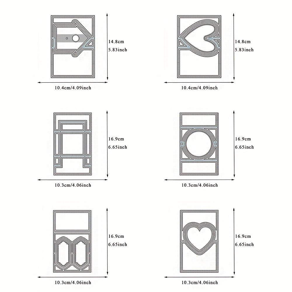 1pc Heart Card Shape Metal Cutting Dies DIY Scrapbooking Album Craft Decoration