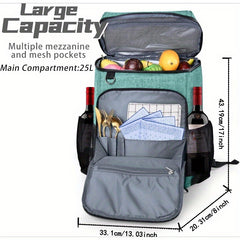 BAGLHER Cooler Backpack Leak Proof 30 Cans Insulated Soft 25L Lunch Box Bag