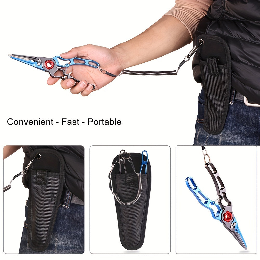 Aluminum Fishing Pliers Tackle Gear Cutter Line Split Ring Lightweight