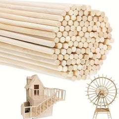 100pcs Wooden Dowel Sticks for Pennants Weddings Parties Toy