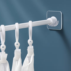 2pcs Clear Adhesive Curtain Rod Brackets Adjustable Wall Mount Holders