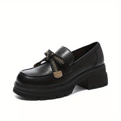 Women's Platform Loafers Comfortable Slip On Shoes with Bowknot