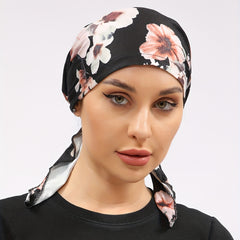 Flower Print Head Scarf Turban Cap Bandana Chemo Hats