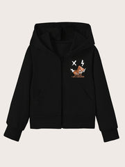 Girls' Basic Hoodie Tops Long Sleeve Zipper Sweatshirt With Pockets