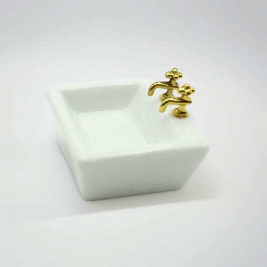 1:12 Mini Dollhouse Bathroom Sink with Faucet Realistic Micro Landscape Props