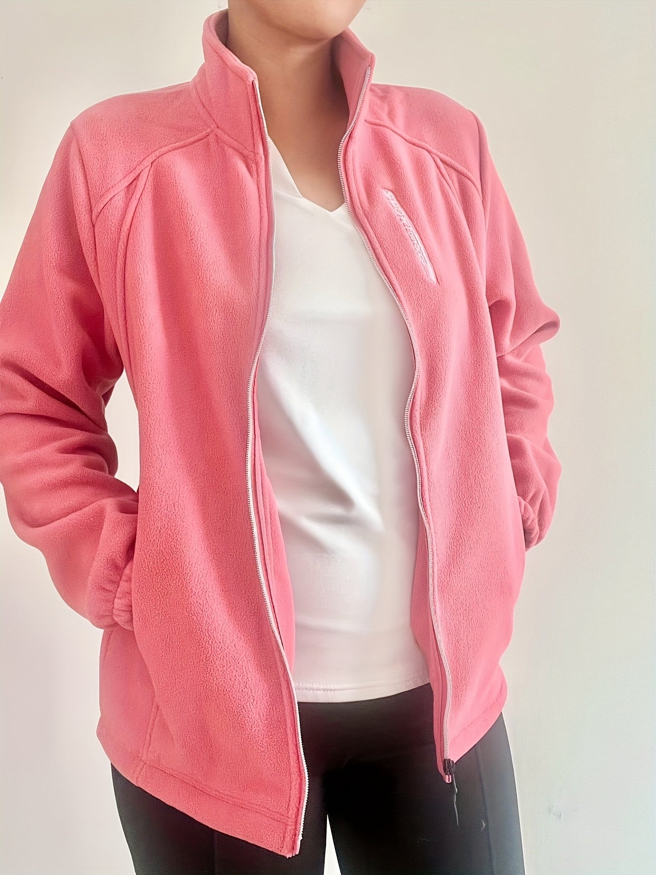 Fleece Liner Sports Jacket Long Sleejsonves Mock Neck Keep Warm