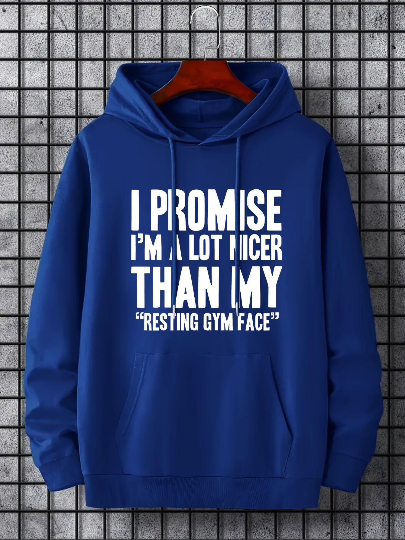 Men's Letter Print Hoodie Casual Sweatshirt for Outdoor Activities