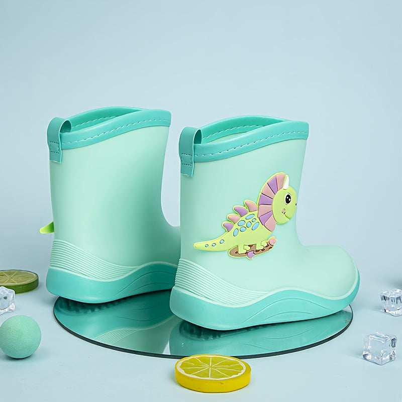 Baby Girls Cartoon Slip On Rain Boots Waterproof Non Slip Outdoor Travel