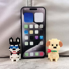 Cartoon Dogs Building Blocks Mini Animals Bull Terrier Siberian Husky