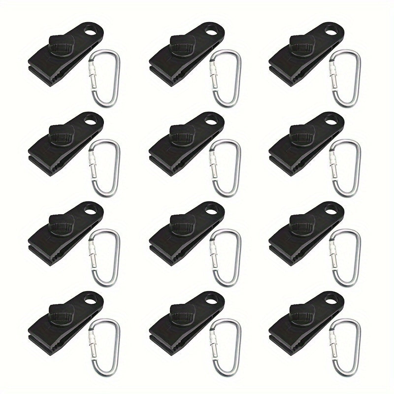 12pcs Plastic Tarpaulin Clip Set Swimming Pool Bungee Cord Clip