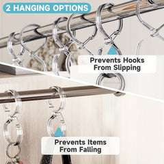8pcs S Shaped Hook With Buckle Hanging Shower Curtain Coat Bag Hook