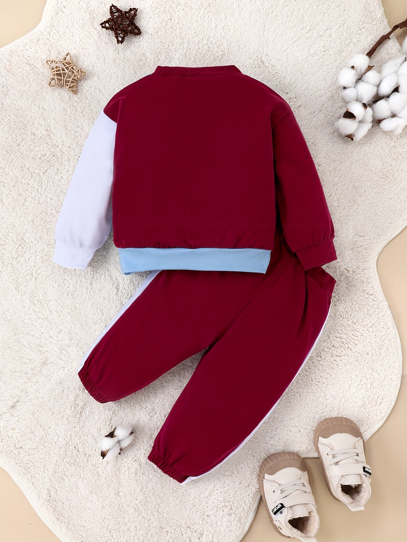 Baby's Casual 2pcs Block Stitching Sportswear Set