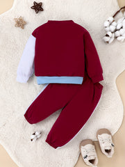 Baby's Casual 2pcs Block Stitching Sportswear Set