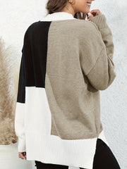 Colorblock Long Sleeve Knit Top