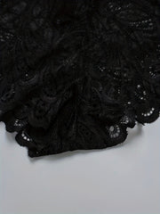 4pcs Lace Boyshort Panties Soft Scallop Trim Women's Lingerie