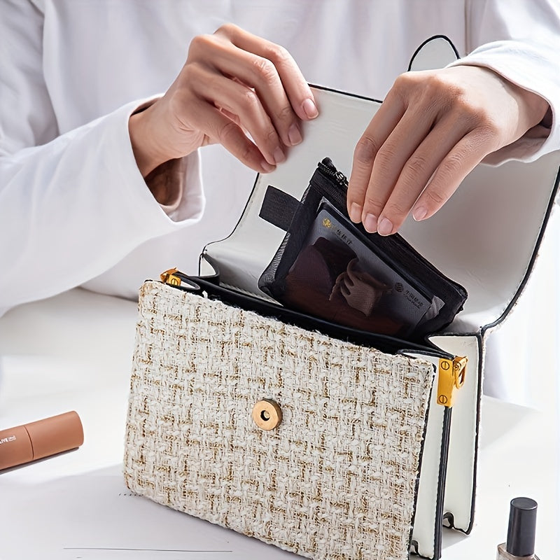 Portable Mesh Storage Bag Zipper Pouch Toiletry Bag Cosmetic Bag