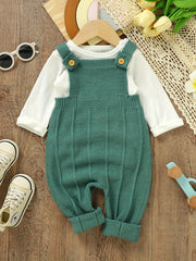 Baby Knit Suspender Romper Overalls