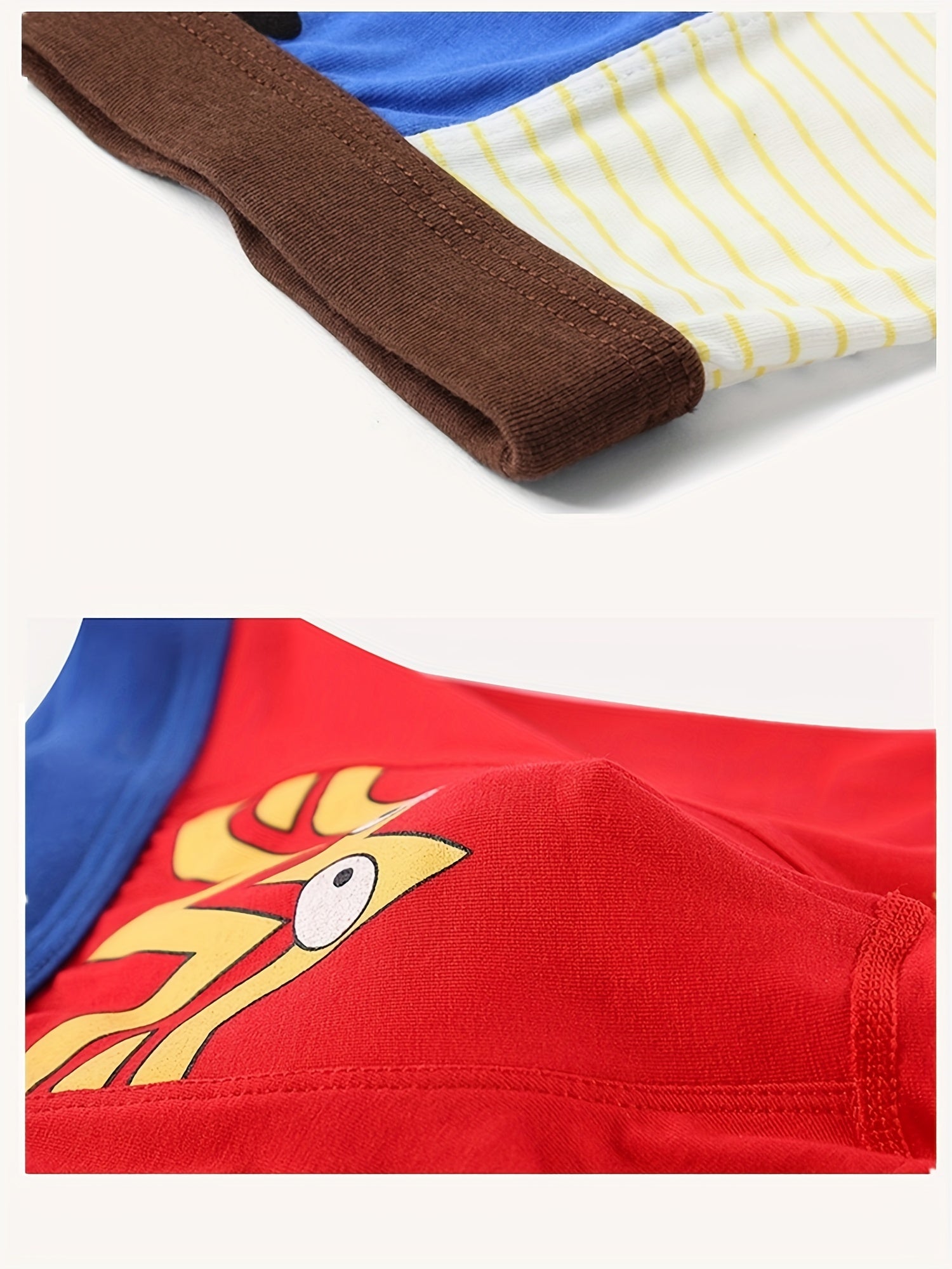 4pcs Boy's Boxer Briefs Cartoon Hero Print Underwear Kids Clothes
