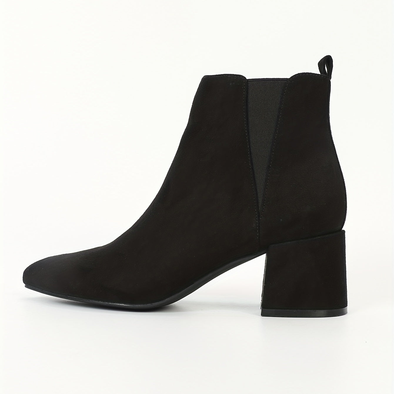 Women's Chunky Heel Ankle Boots Pointed Toe Slip-On Stretch Boots