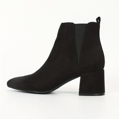 Women's Chunky Heel Ankle Boots Pointed Toe Slip-On Stretch Boots
