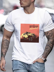 Men's Retro Car Print Graphic T-shirt for Summer